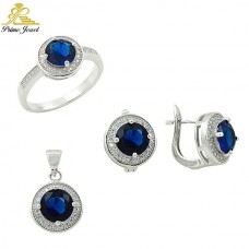 Gümüş zirkon taşlı set